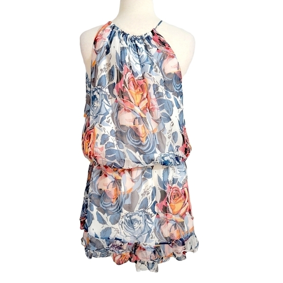 Elizabeth and James Blue Floral Kensi Silk Dress - Picture 4 of 8